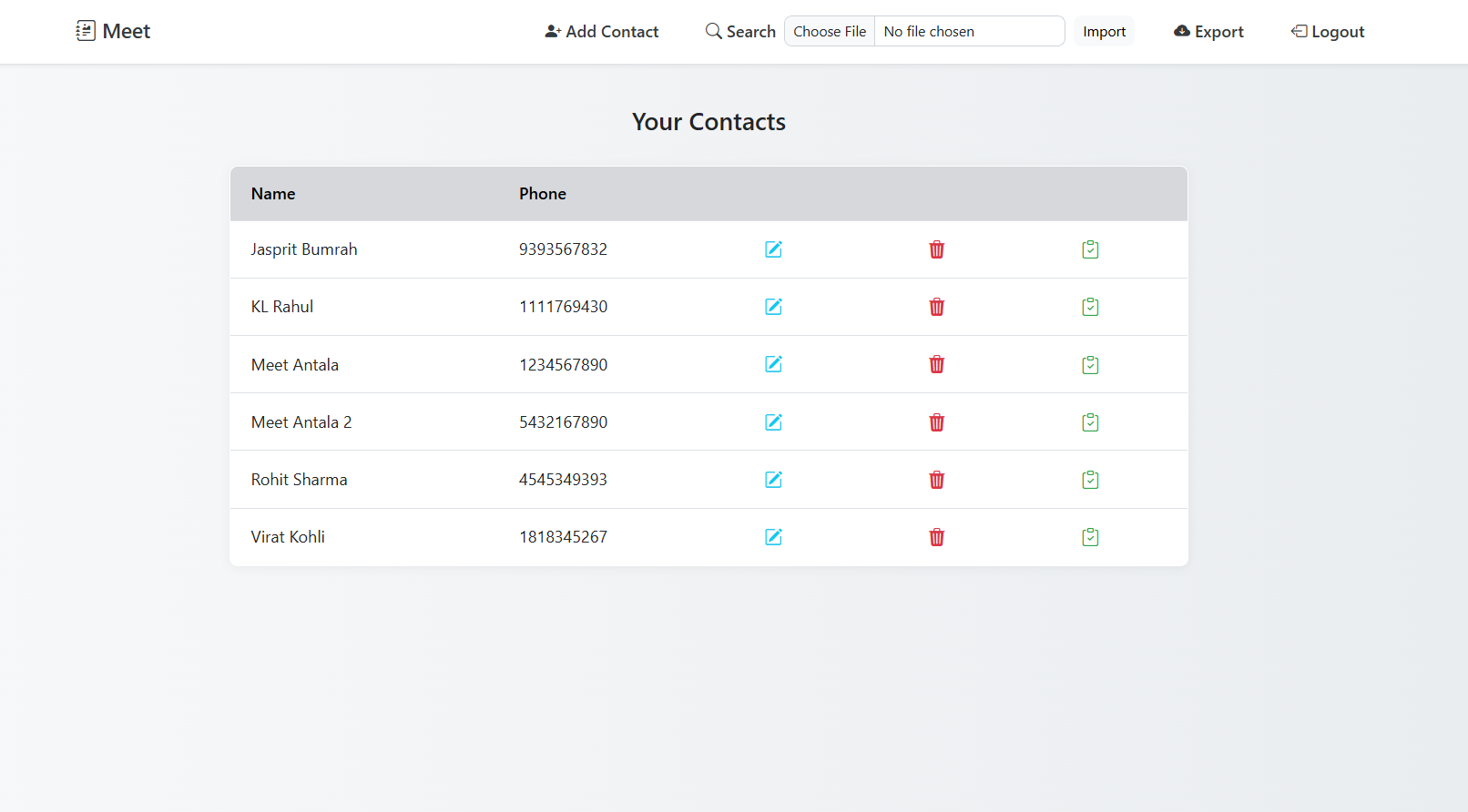 Contact manager